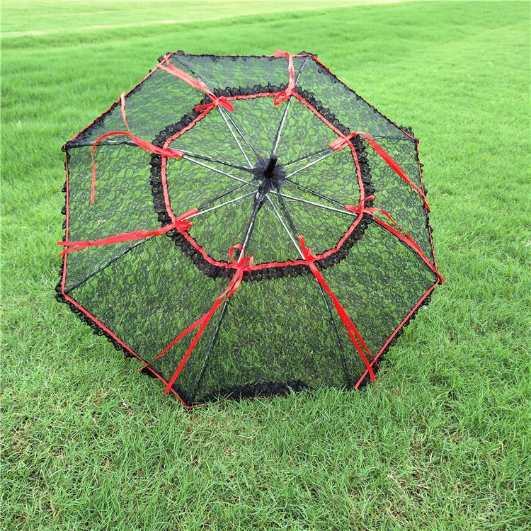 蕾丝黑飘带工艺伞蕾丝伞摄影道具伞舞蹈伞新娘伞细节图