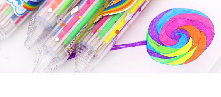 Minda 8-Color Press Highlighter Dazzling Multicolor 8-In-1 Color Diary Pen Focus Marker Specification drawing