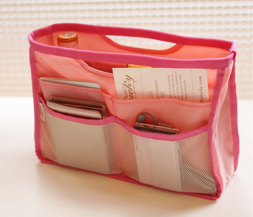 Mesh makeup bag Inner bag Mesh hand hold makeup bag in translucent storage bag TV products