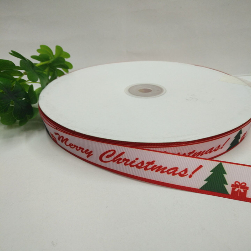 8分2.5公分罗纹圣诞系列热转印带织带发饰包装辅料产品图