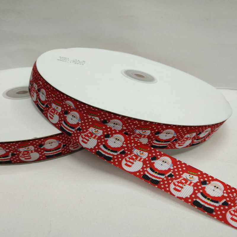 8分2.5公分罗纹圣诞系列热转印带织带发饰包装辅料细节图