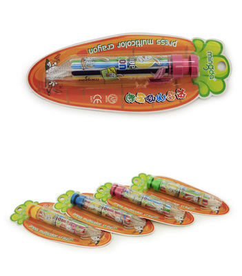 Minda Press 8-Color Crayon Md-678 Crayon Creative Press Multi-Color Student Crayon Drawing Pen