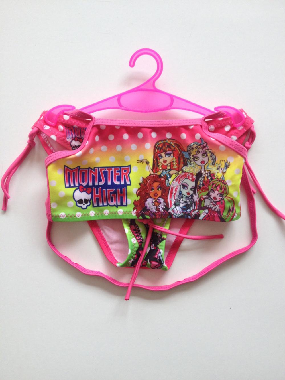Children's bikini cartoon printed bikini stock full figure