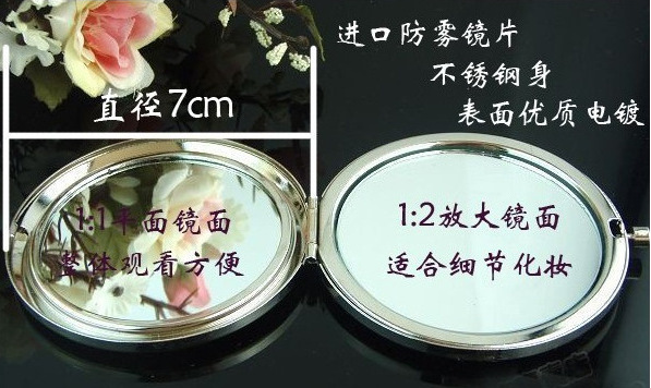 创意镜子欧式风格镜金色珍珠镜镂空双面折叠化妆镜镜子2详情4