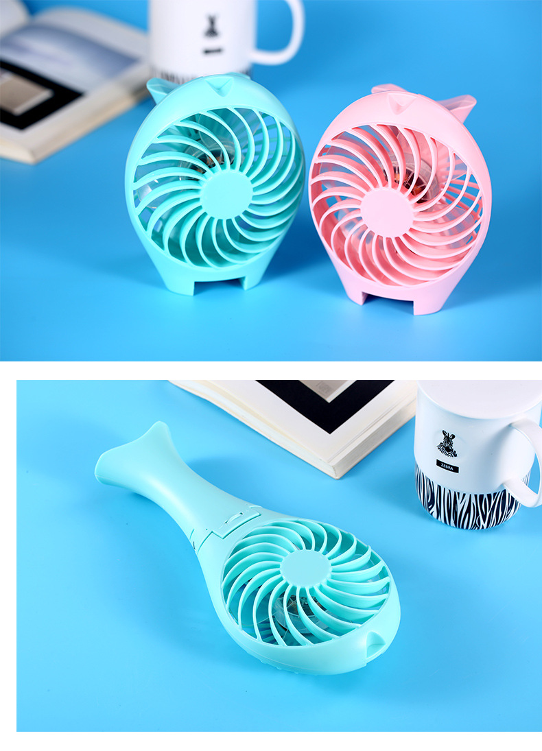 Yiwu good goods fish baby mini handheld fan creative new charging fan private model USB portable details Picture