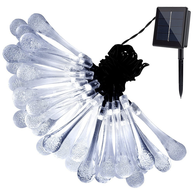 50 LED solar water droplet lamp string