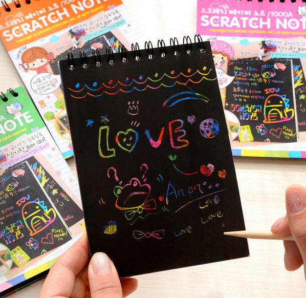 Doodle this DIY cartoon sketch dazzle color scratch painting children surprise coating magic this novel special product