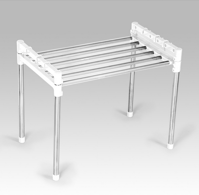 Single-layer kitchen multi-functional microwave oven rack, stainless steel household telescopic microwave oven rack, kitchen tools details Picture