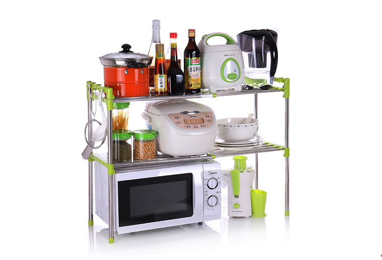 Enhanced microwave rack Double-layer kitchen storage rack Organizer rack TV kitchen tools