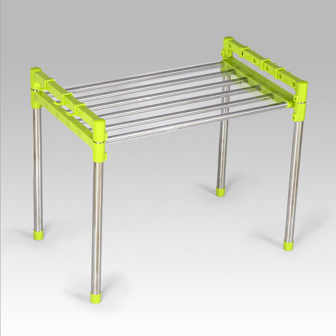 Single-layer kitchen multi-functional microwave oven rack, stainless steel household telescopic microwave oven rack, kitchen tools Specification image