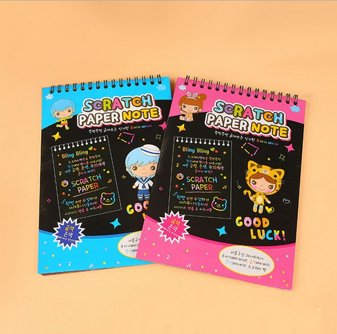 Mini dazzling Scratch painting medium size scratch book DIY painting book Doodle book TV novel special products