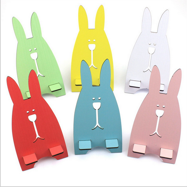 Korean creative mobile phone general lovely wooden jailbreak rabbit mobile phone stand mobile phone peripheral products manufacturers