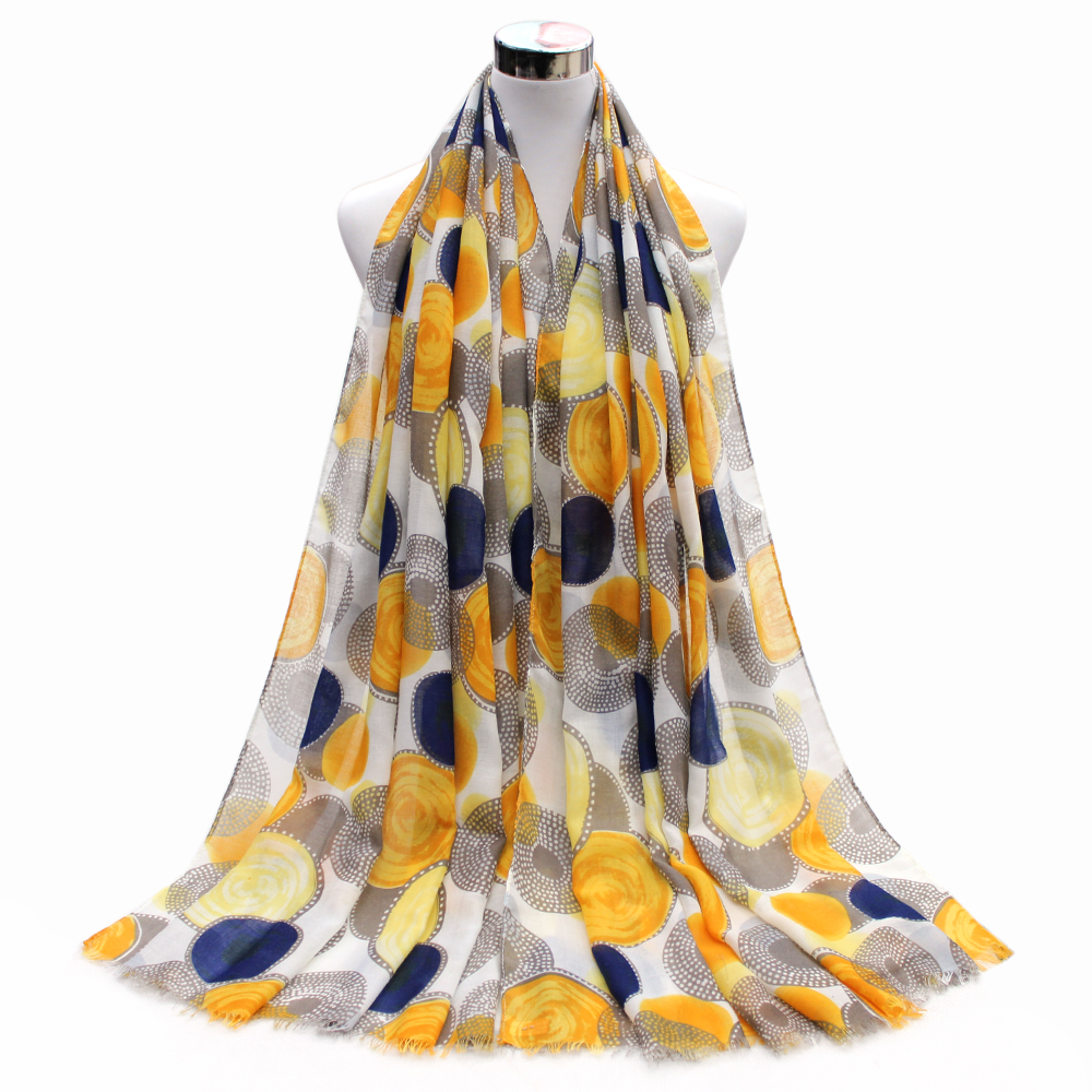 The new scarf wholesale round circle satin printed scarf
