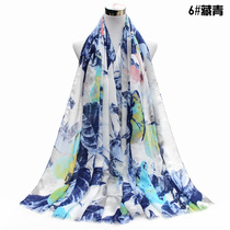 New satin printed scarf leaf butterfly printed scarf