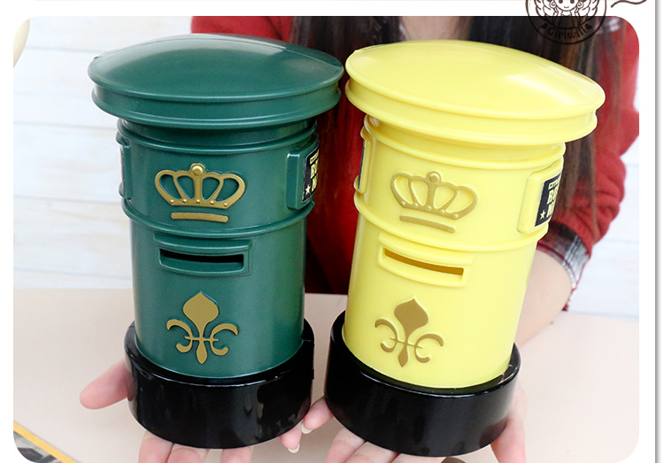 New piggy bank Piggy bank plastic round post box money pot creative novelty