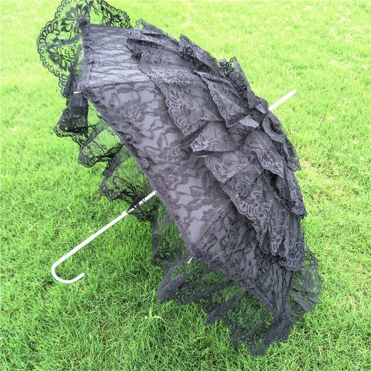宽边铝中棒新娘伞花边工艺伞蕾丝伞摄影道具伞婚庆伞产品图