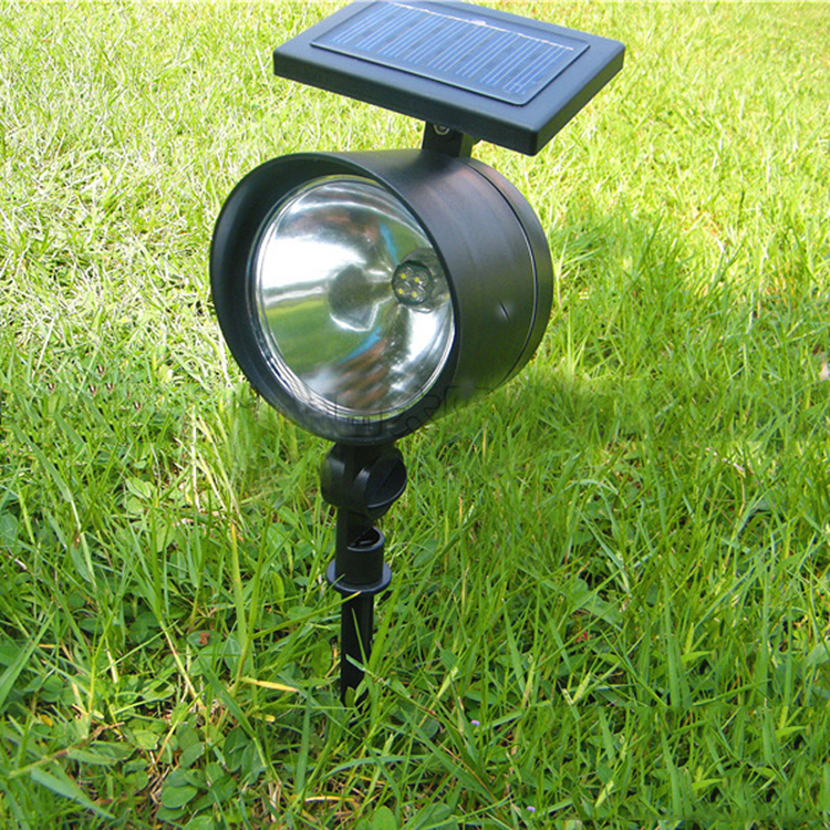 Multi-functional ground or wall hanging solar spotlight lawn lamp