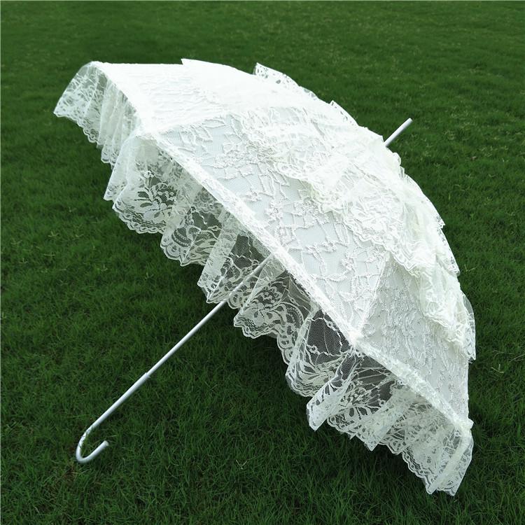 宽边铝中棒新娘伞花边工艺伞蕾丝伞摄影道具伞婚庆伞