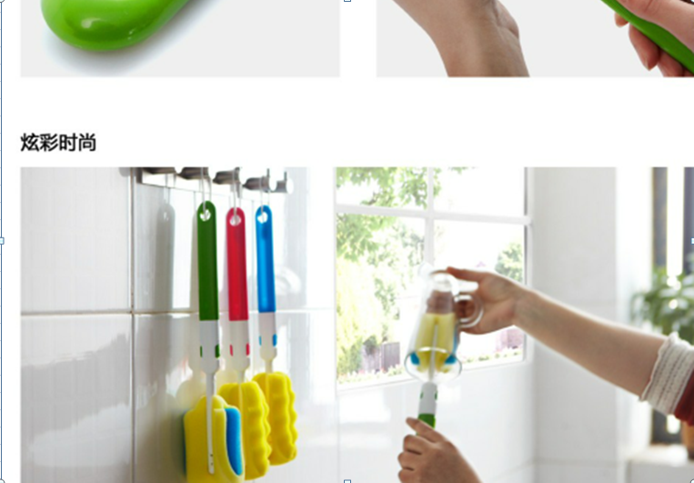 Extended handle for powerful stain remover cup brush kitchen gadget
