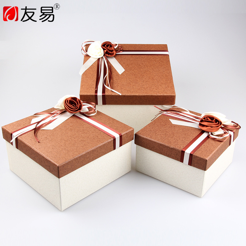 厂家定做韩式礼品盒正方形礼品盒创意特种纸礼品盒子现货批发详情图1