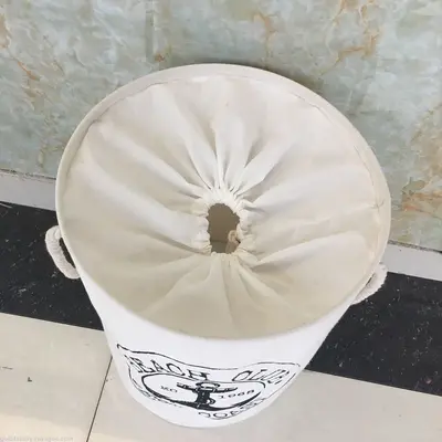 Manufacturers Direct Cotton Hemp Waterproof Bundle Mouth Storage Bucket Dirty Clothes Basket Folding Basket
