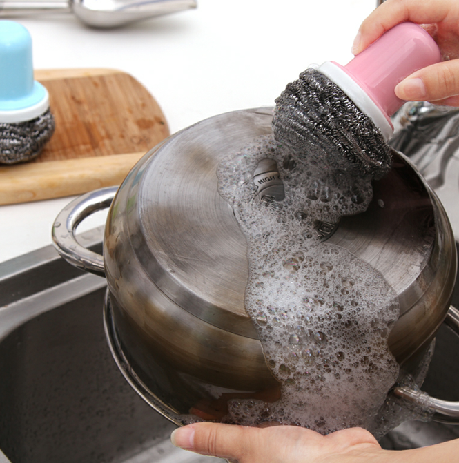 Japanese pan brush pan brush wire ball kitchen gadget
