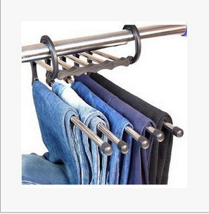 5-in-1 Magic Magic multi-functional clothing rack Multi-layer retractable pants rack TV TV shopping