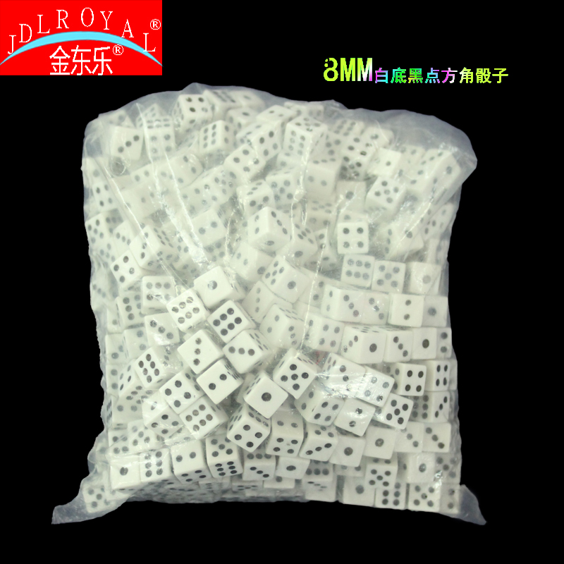 The manufacturer supplies 8# square corner all-black dot regular six-sided dice Application Scenario