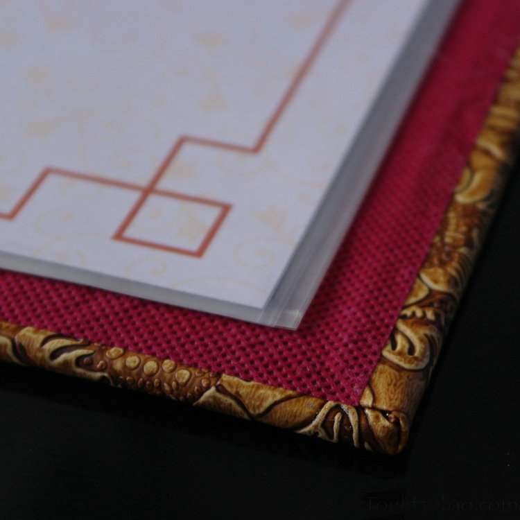 高档餐馆A4皮革菜谱封皮餐厅菜单本餐桌菜单夹点菜夹价细节图
