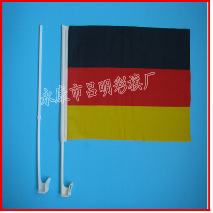 供应新款车旗,不掉色环保材料德国汽车旗,170T涤纶车载旗产品图