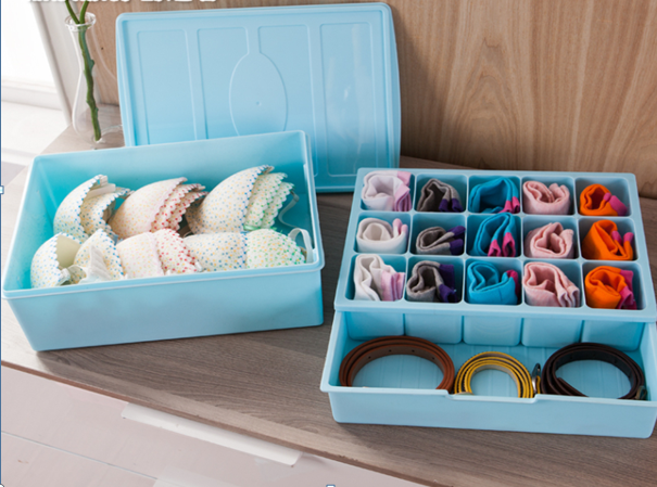 Korean plastic underwear box underwear sock box Brand new soft box body three-piece SET OF TV TV shopping