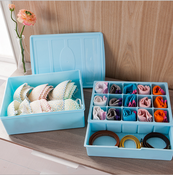 Brand new soft box body three-piece set of plastic underwear box, underpants and socks storage box details Picture
