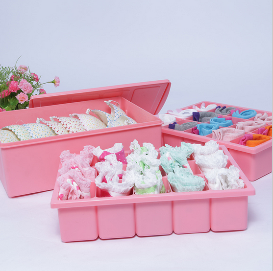 Brand new soft box body three-piece set of plastic underwear box, underpants and socks storage box Specification image