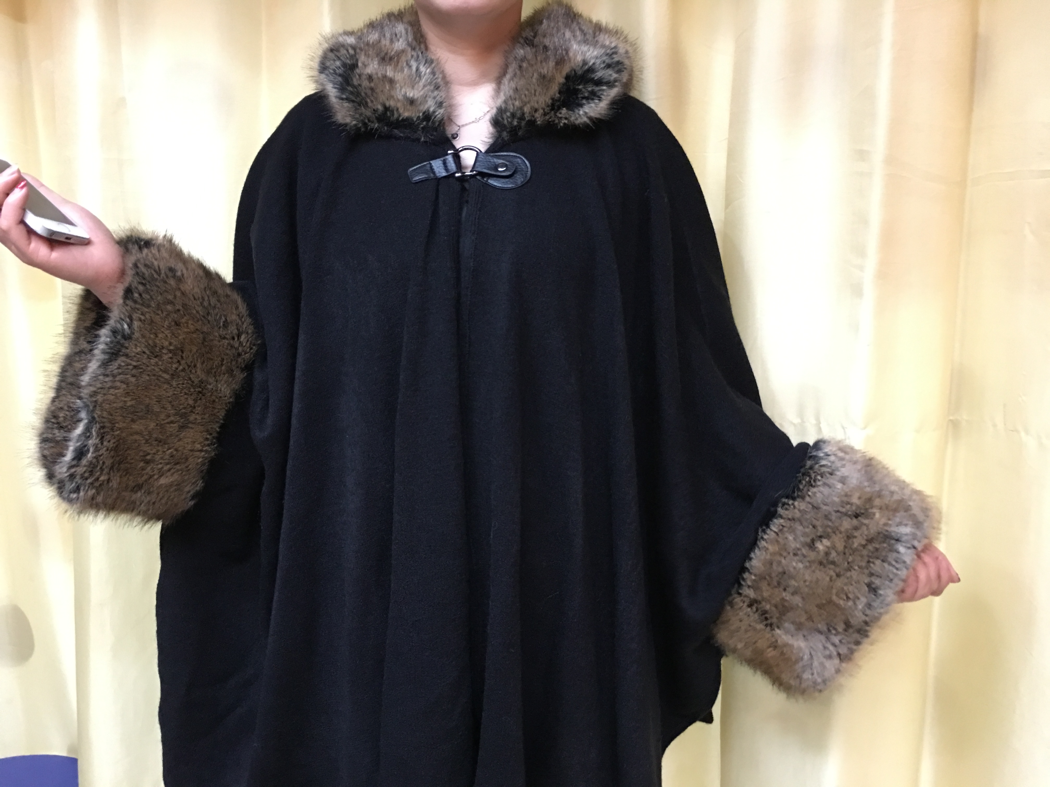 Imitation Fur Cape Cardigan High-End Hat Cardigan