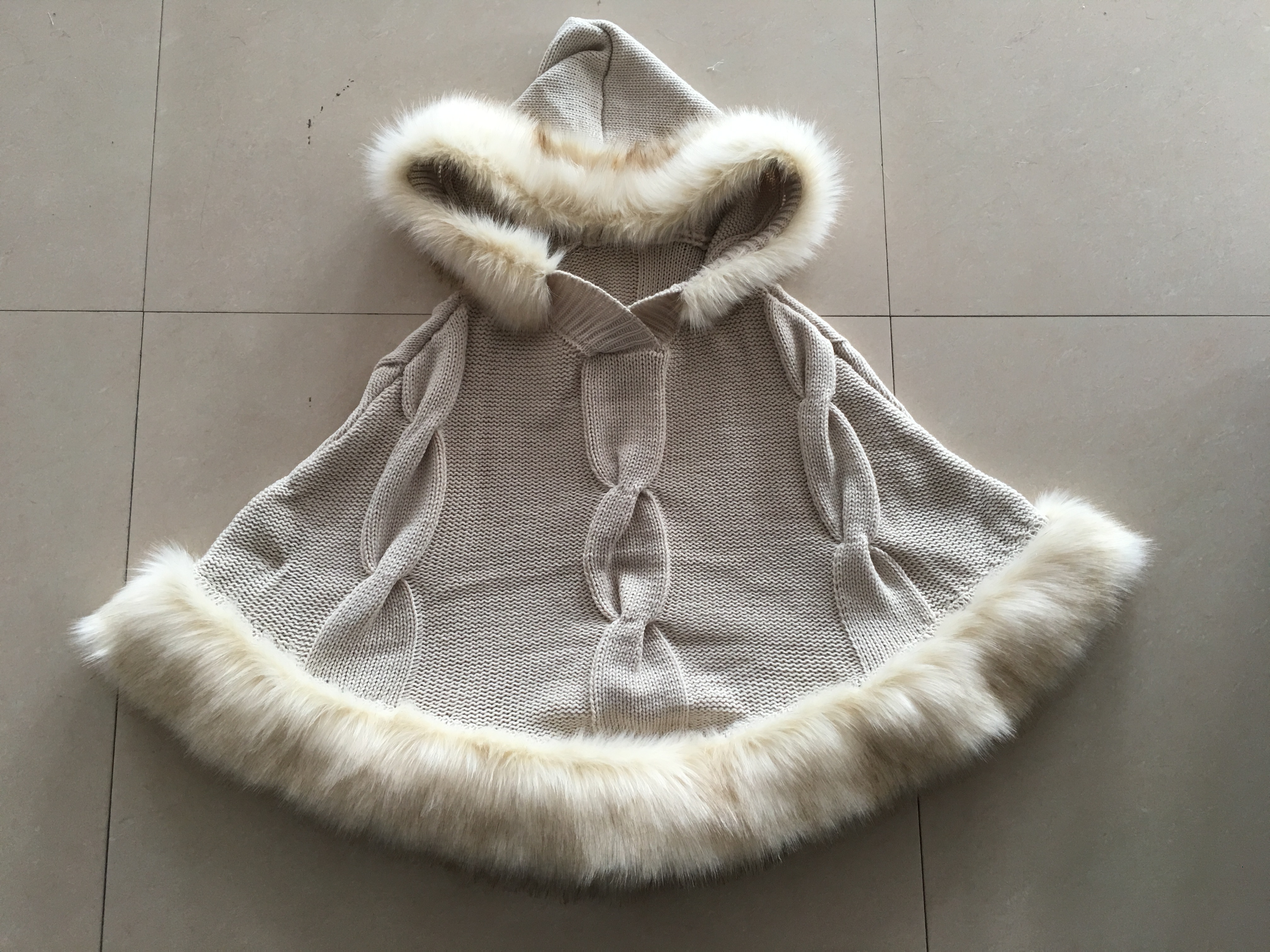 Imitation Fur Cape Cardigan Large 8-Character Imitation Fox Fur Pullover