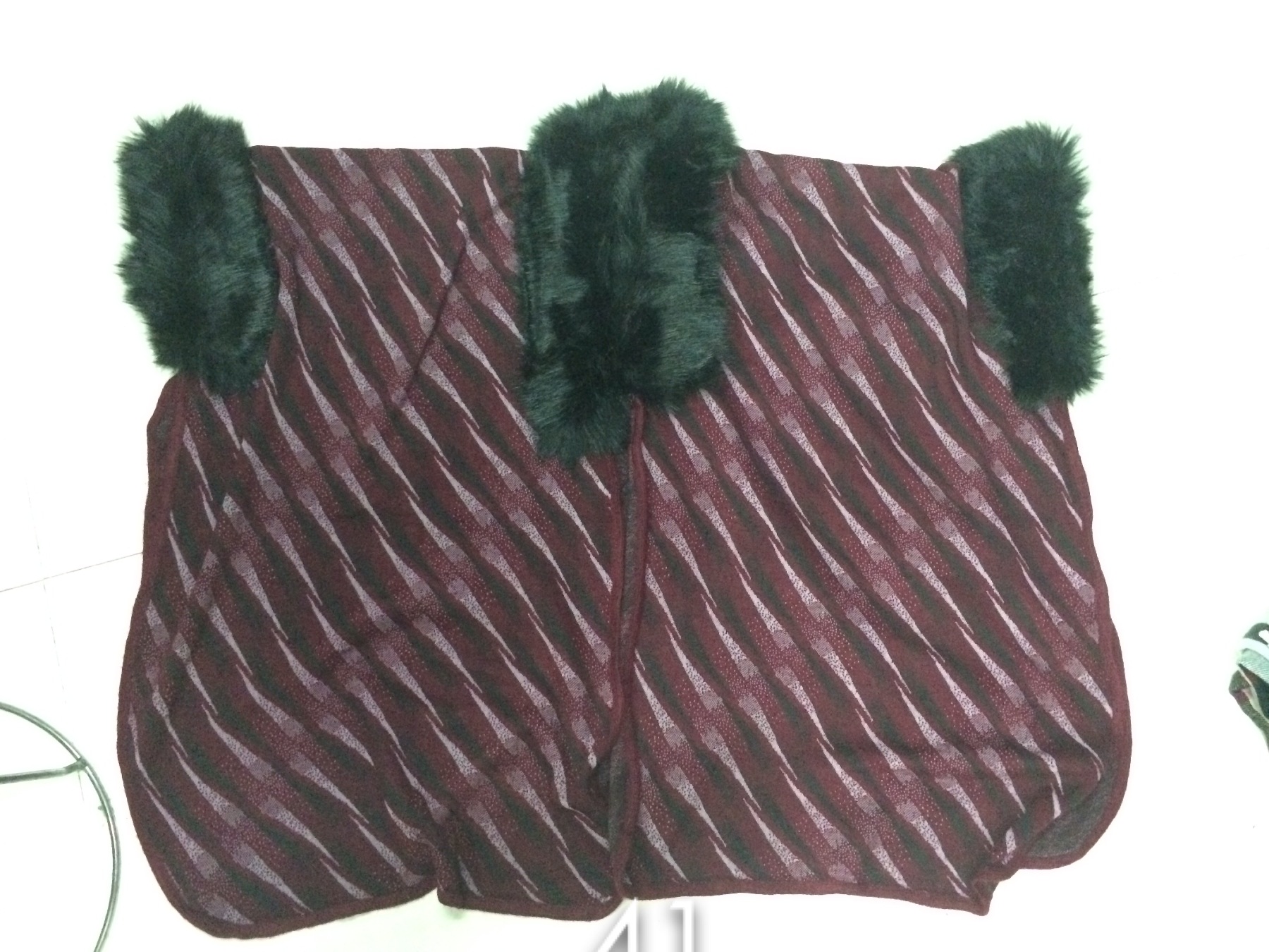 Woolly Cape Cardigan Jacquard Cardigan Woolly Collar And Sleeves