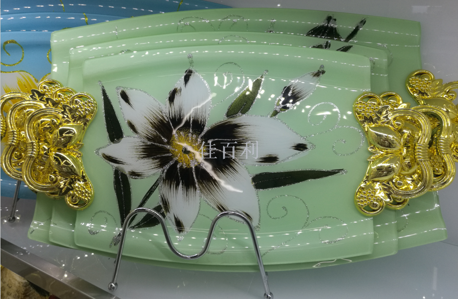 Hand-painted printed glass tray thumbnail