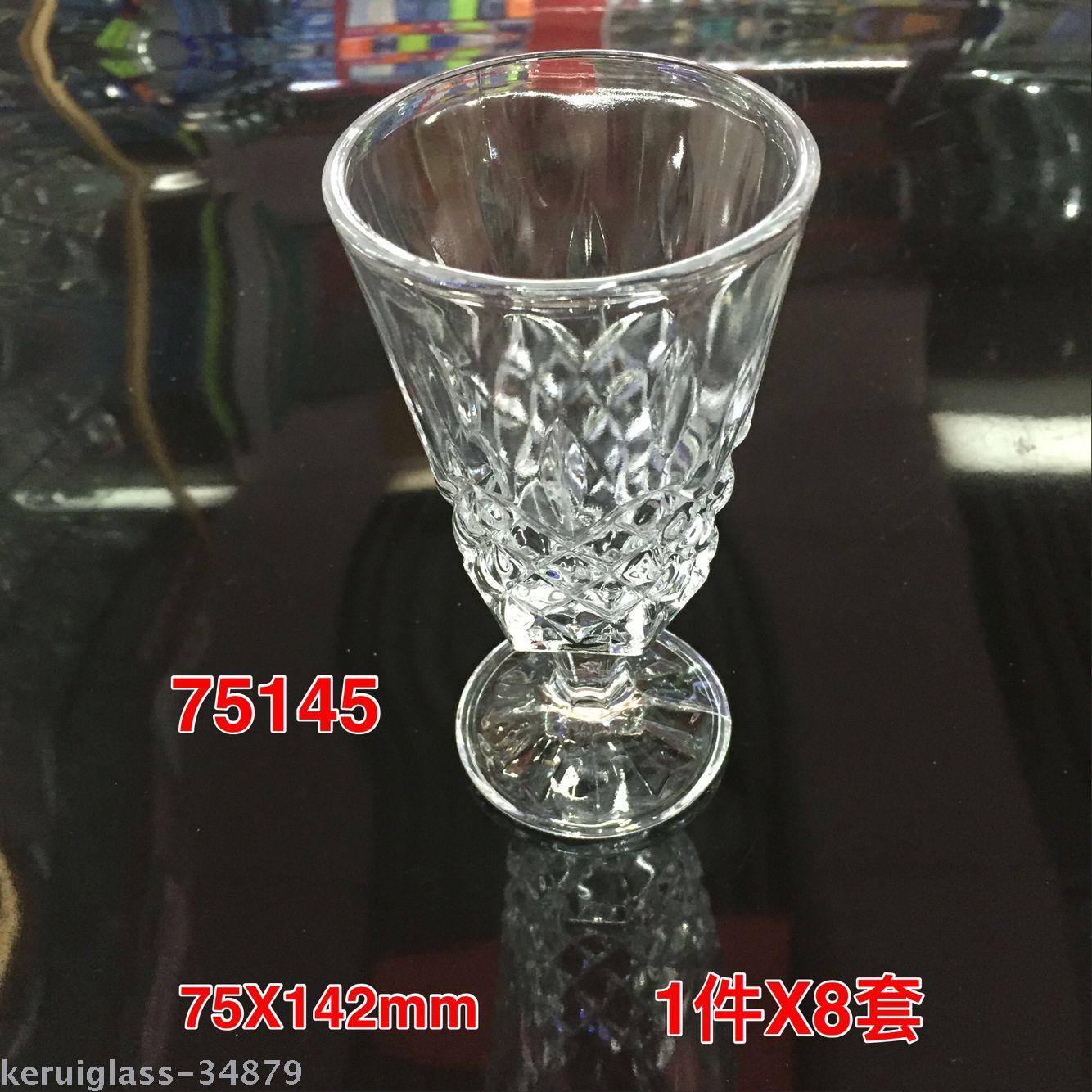 晶白料玻璃透明高脚杯75145