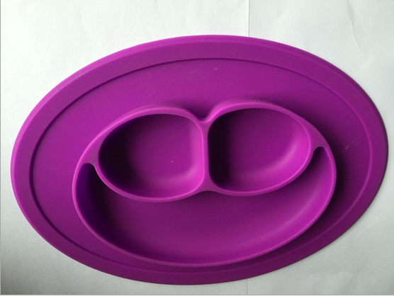 Smiling silicone one-piece placemats, plates, compartments, infant and toddler complementary food boxes, plates, baby silicone plates Specification image