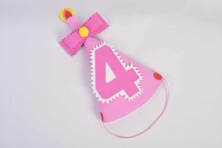 儿童成人生日蛋糕装饰插旗派对聚会卡通个性创意eva数字帽细节图