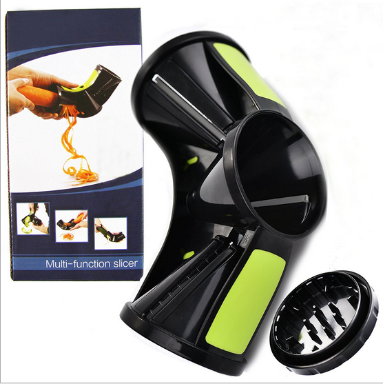 Multifunctional slicer Kitchen planer Spiral curved three-port TV kitchen gadget with cover