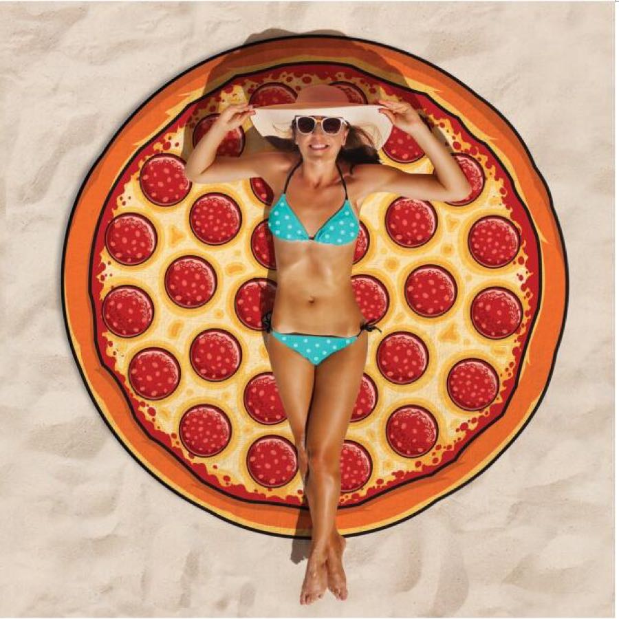 European and American style foreign trade beach towels, shawls, acrylic, Amazon, hamburgers, pizzas, doughnuts, French fries and other polyester Specification image