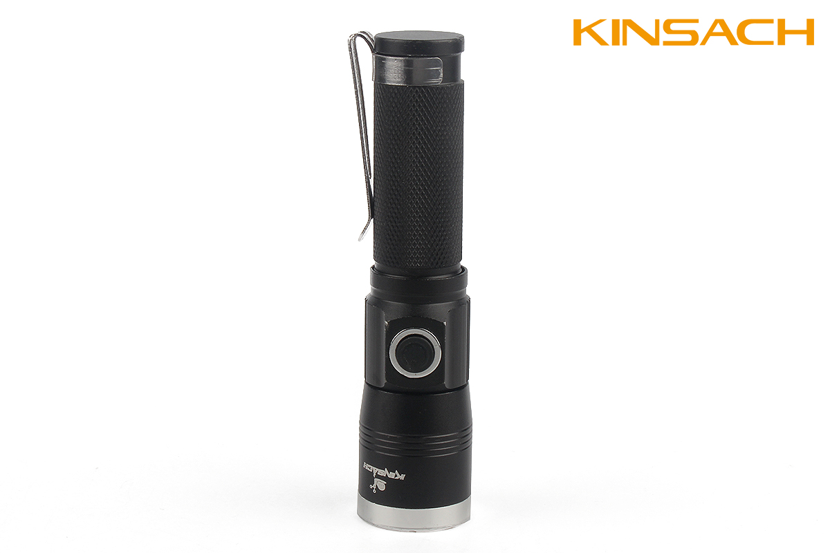 Kinsach可拉伸XPE灯珠铝合金带笔夹手电筒558