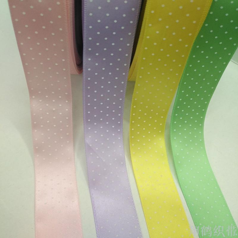 8 minutes 2.5 cm polyester printed small dot hair accessories, clothing, hats, ribbon decorative accessories Application Scenario