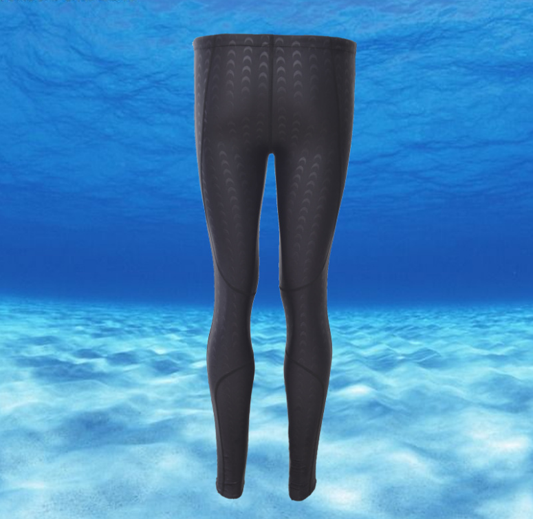 Waterproof, quick-drying, sun-protective, shark skin-like long-leg competition men's swimming trunks, diving and surfing 9-point swimming trunks details Picture