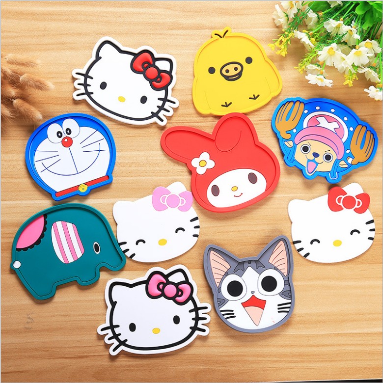 可爱卡通硅胶杯垫 隔热防滑垫 立体盘垫咖啡垫