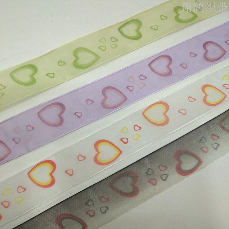 8 en 2.5 cm corazón hilo impreso con adornos para el pelo ropa caja de regalo embalaje cinta accesorios Application Scenario