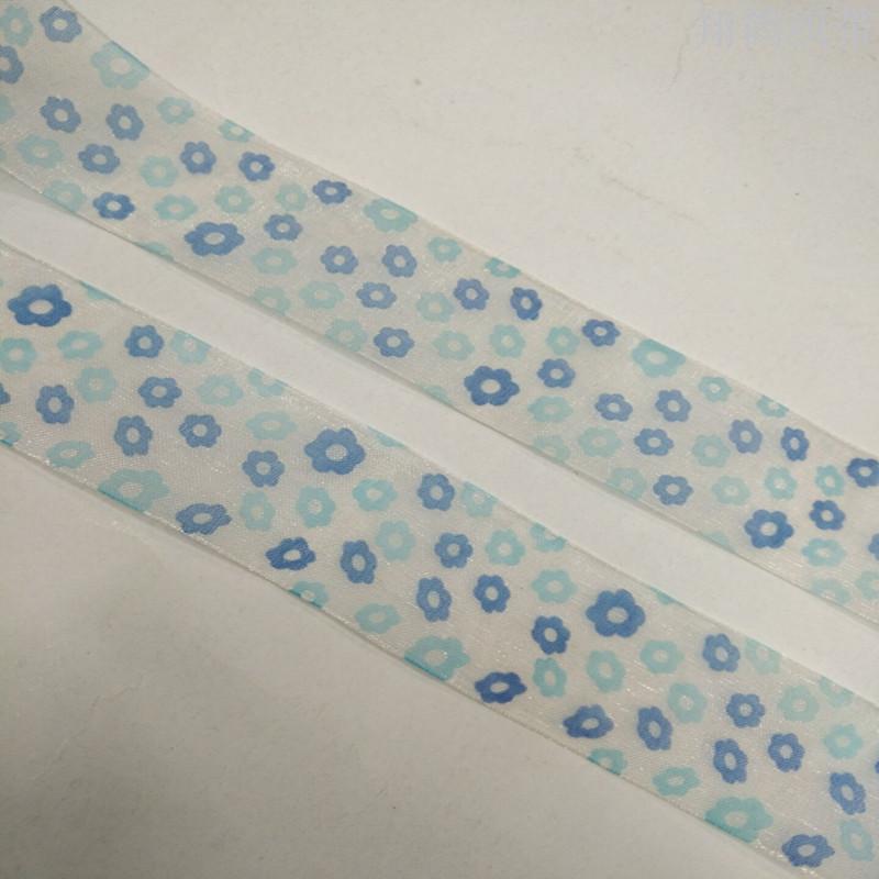 8 minutes 2.5 cm blue floral printed tulle headpiece clothing bow ribbon Application Scenario