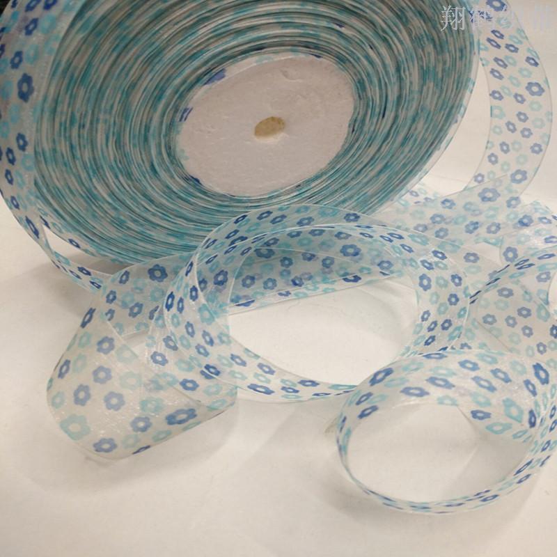 8 minutes 2.5 cm blue floral printed tulle headpiece clothing bow ribbon details Picture