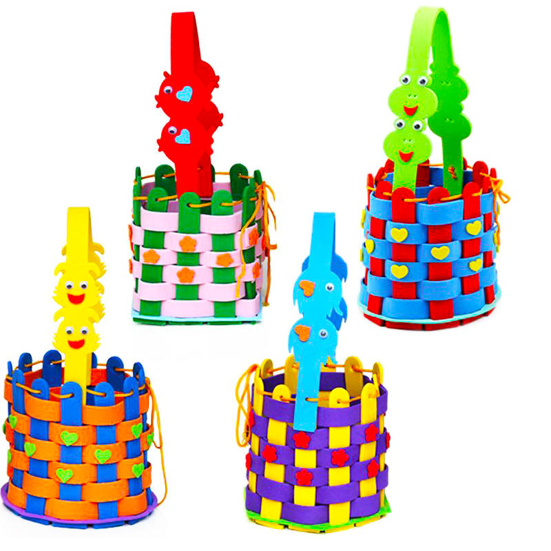 儿童EVA手工编织篮子 粘贴画儿童益智拼图玩具图